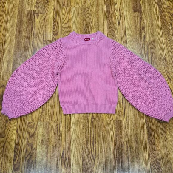 STAUD Pink Aura ribbed wool-blend sweater sz Medium - Picture 5 of 13